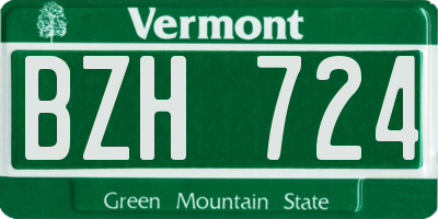 VT license plate BZH724