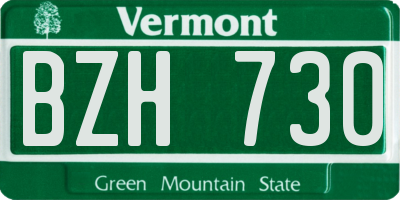 VT license plate BZH730