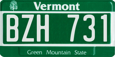 VT license plate BZH731