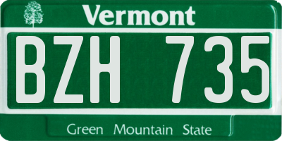 VT license plate BZH735