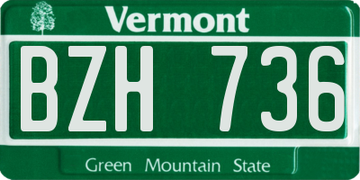 VT license plate BZH736