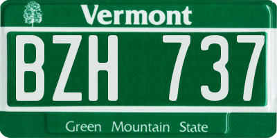 VT license plate BZH737