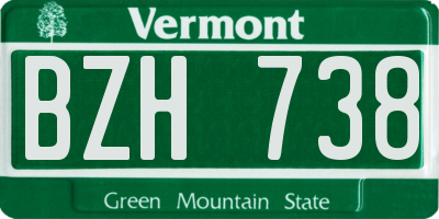 VT license plate BZH738