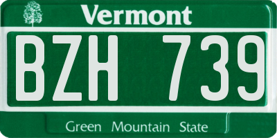 VT license plate BZH739