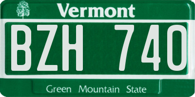 VT license plate BZH740
