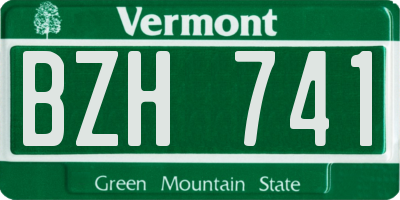 VT license plate BZH741