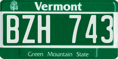 VT license plate BZH743