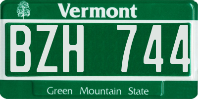 VT license plate BZH744