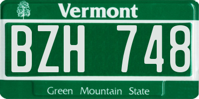 VT license plate BZH748
