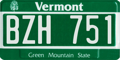 VT license plate BZH751
