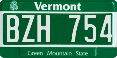 VT license plate BZH754