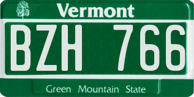 VT license plate BZH766