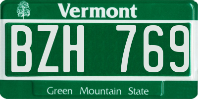 VT license plate BZH769