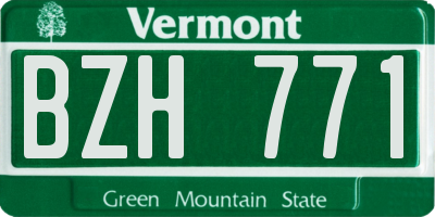 VT license plate BZH771