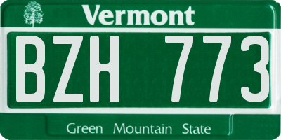 VT license plate BZH773