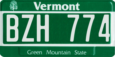 VT license plate BZH774