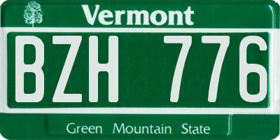 VT license plate BZH776