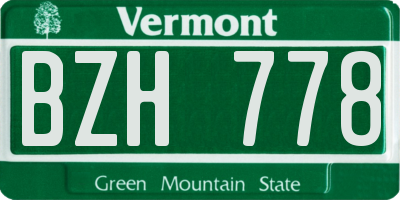 VT license plate BZH778