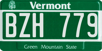 VT license plate BZH779