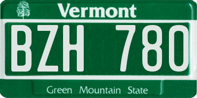 VT license plate BZH780