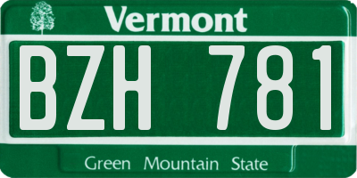 VT license plate BZH781