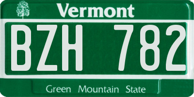 VT license plate BZH782
