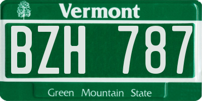 VT license plate BZH787