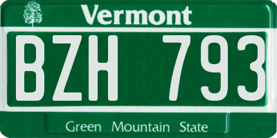 VT license plate BZH793