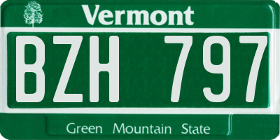 VT license plate BZH797