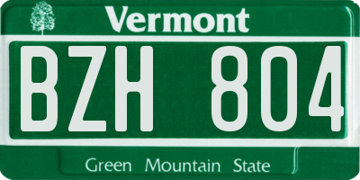 VT license plate BZH804