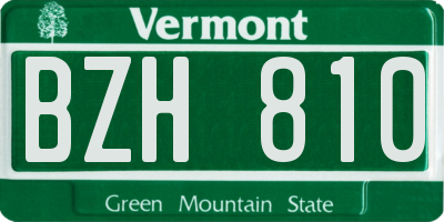 VT license plate BZH810