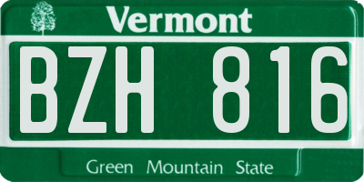 VT license plate BZH816