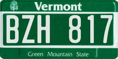 VT license plate BZH817