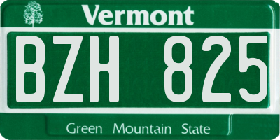 VT license plate BZH825