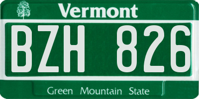VT license plate BZH826