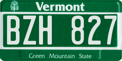 VT license plate BZH827