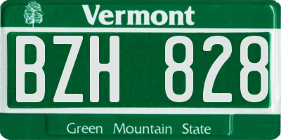 VT license plate BZH828