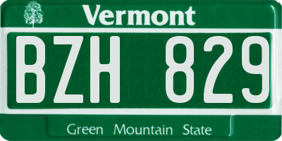 VT license plate BZH829