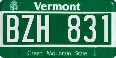 VT license plate BZH831