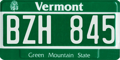 VT license plate BZH845