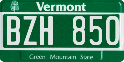 VT license plate BZH850