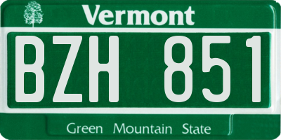 VT license plate BZH851