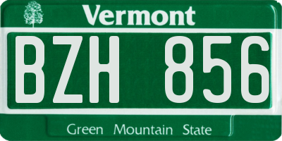 VT license plate BZH856