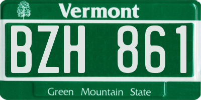 VT license plate BZH861