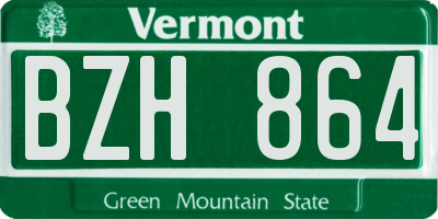 VT license plate BZH864