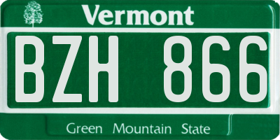 VT license plate BZH866