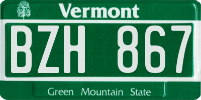 VT license plate BZH867