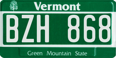 VT license plate BZH868