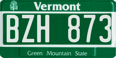VT license plate BZH873