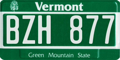 VT license plate BZH877